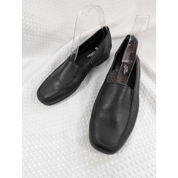 NWOT! HUSH PUPPIES! BLACK GENUINE LEATHER LOAFER SIMPLE SLIP-ON LOAFERS! SZ 11M - Picture 3 of 10